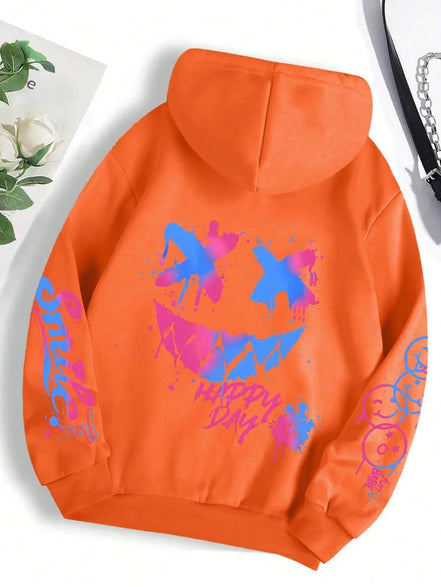 Smiley hættetrøje – unisex hoodie i afslappet pasform