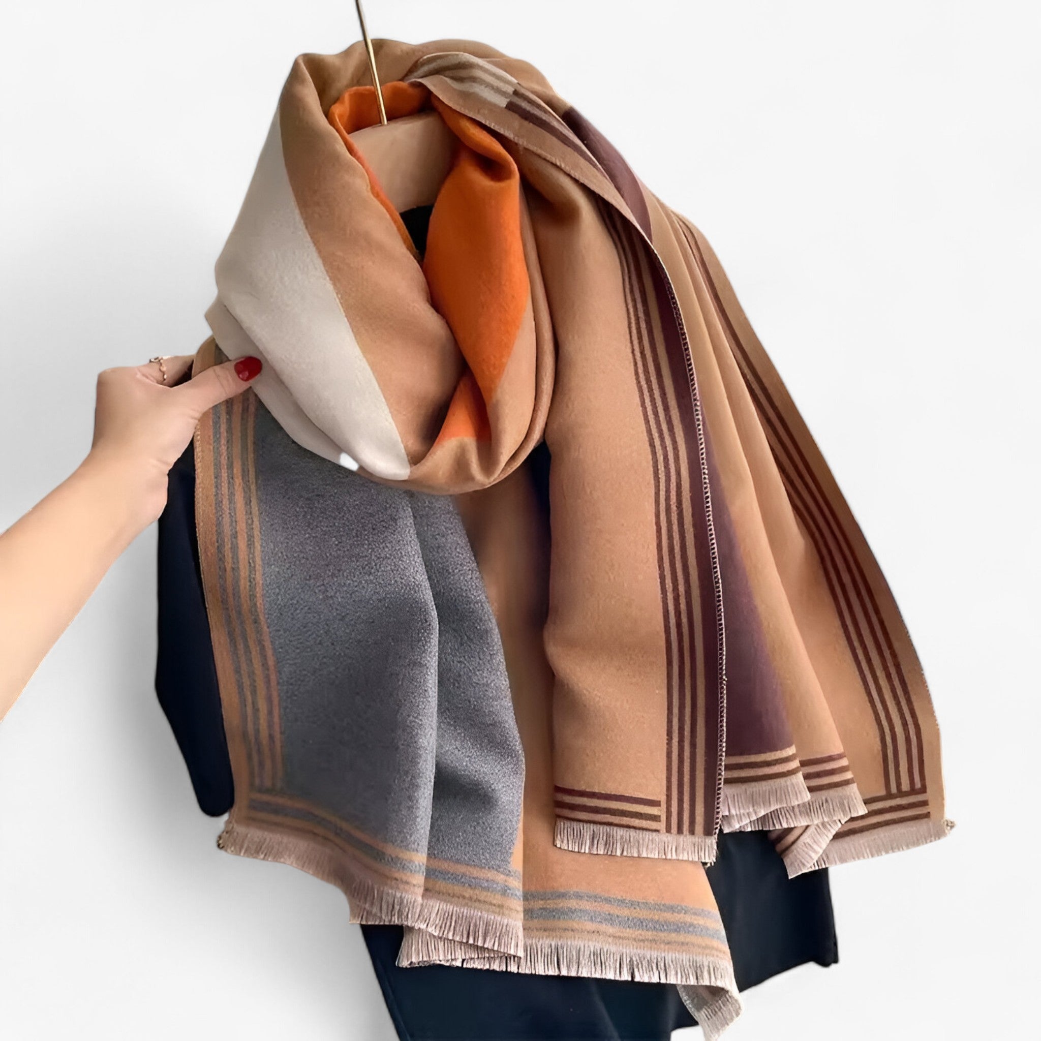 Velira tørklæde til kvinder med geometrisk mønster og oversized design
