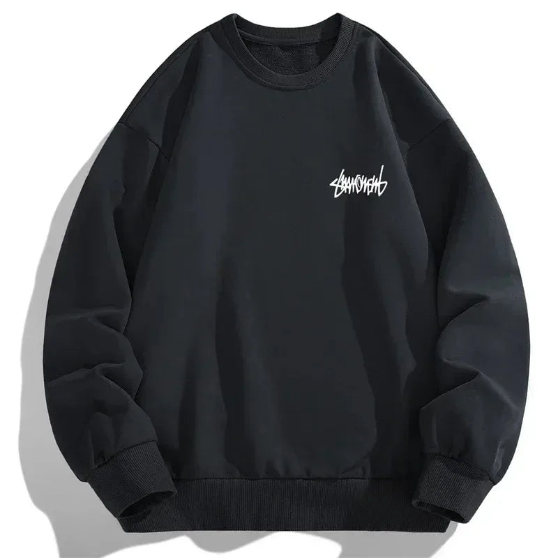 Herre sweatshirt med rund hals og fleece – Orelvik