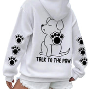 Talk To The Paw hættetrøje – varm fleece unisex trøje med hundeprint
