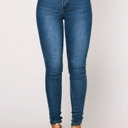 Højtaljede slim jeans