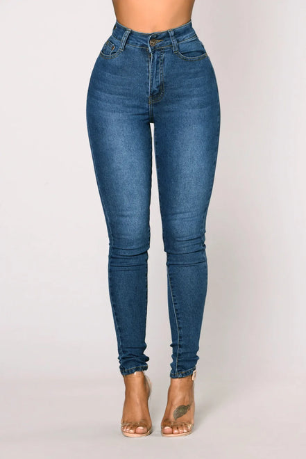 Højtaljede slim jeans