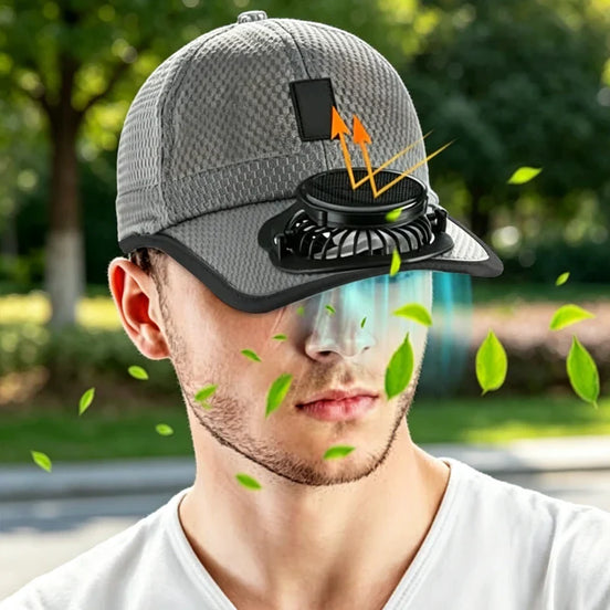 Sluneční klobouk s USB ventilátorem pro venkovní použití – AeroShade