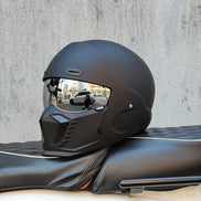 Unisex motorcykelhjelm med visir og full face design – hjelm til motorcykel og scooter – Nexorix