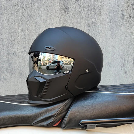 Unisex motorcykelhjelm med visir og full face design – hjelm til motorcykel og scooter – Nexorix
