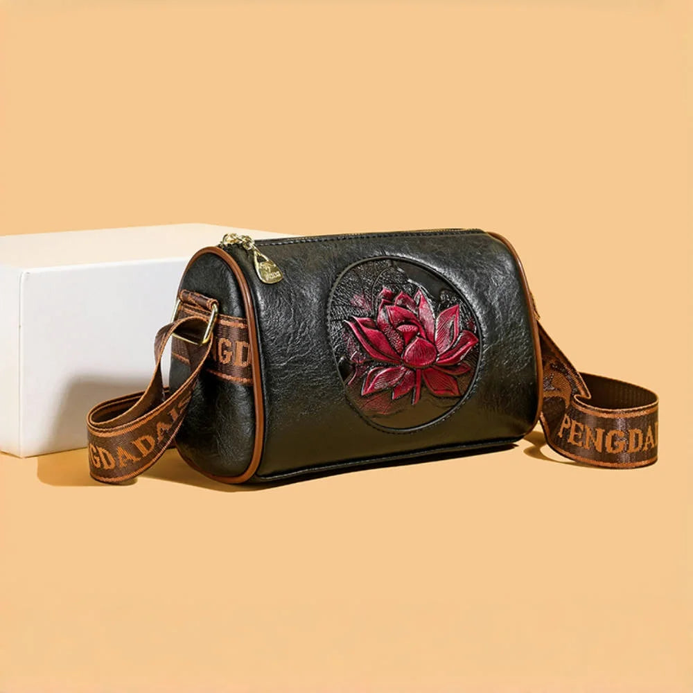 Floria Soft PU Crossbody Taske med Blomstermønster