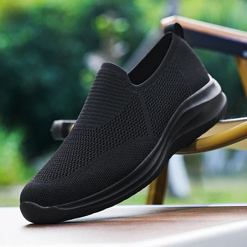 Sorvix Herre Slip-On Sneakers i Åndbart Tekstil