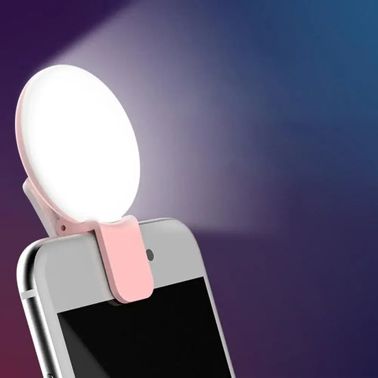 Nabíjateľné LED selfie svetlo so sponou a 3 úrovňami jasu – Lumivex