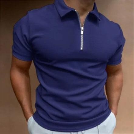 Virello Poloshirt med Half-Zip og Korte Ærmer Slim Fit