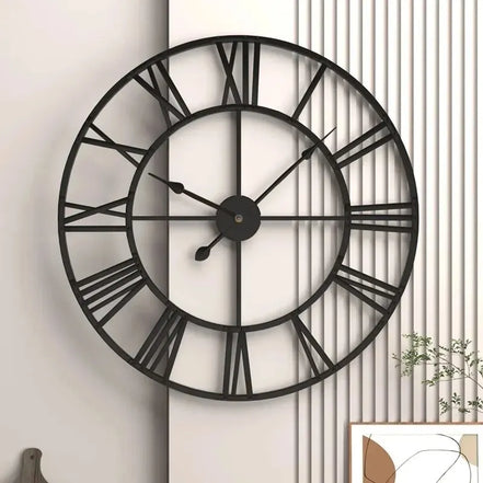 Ravento metal vægur – rund 40 cm med romertal