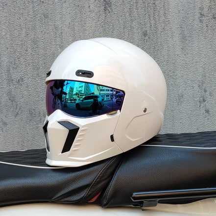 Unisex motorcykelhjelm med visir og full face design – hjelm til motorcykel og scooter – Nexorix