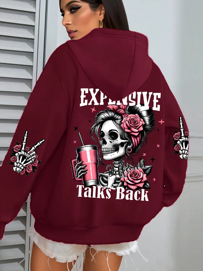 Expensive Talks hættetrøje – unisex sweatshirt med tryk