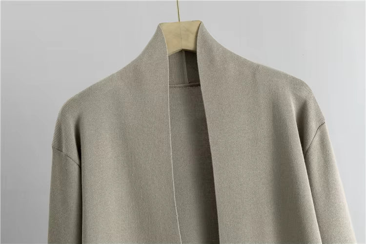 Soreli 3-delt sæt – Strikket cardigan, top og bukser til efterår/vinter