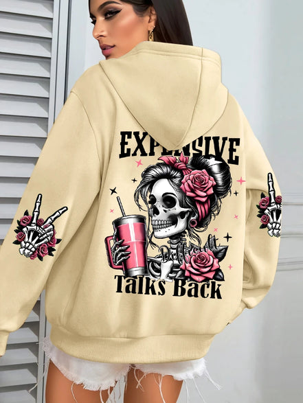 Expensive Talks hættetrøje – unisex sweatshirt med tryk