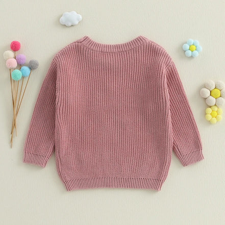 Bella Striktrøje med Broderi