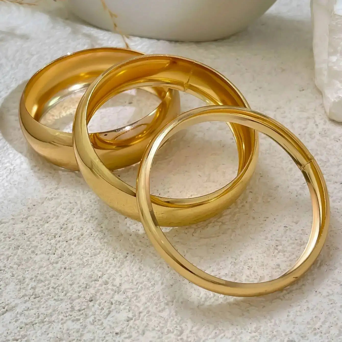 Aveline Bangle Sæt – 3-delt metalarmring-sæt