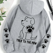 Talk To The Paw hættetrøje – varm fleece unisex trøje med hundeprint