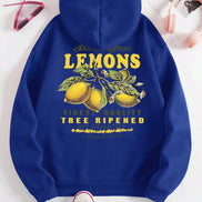 Lemon Hoodie med citronprint