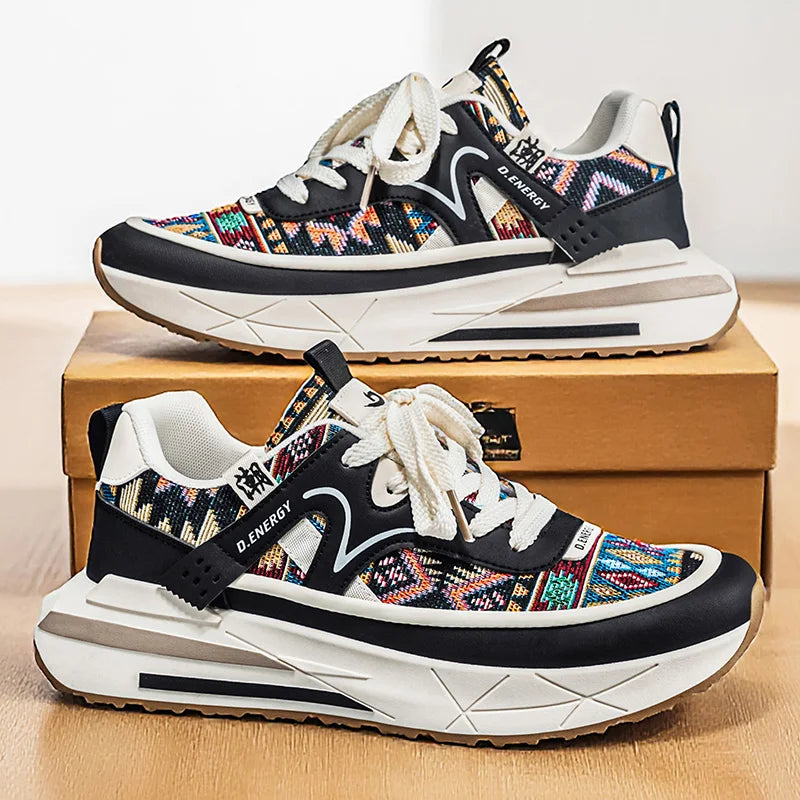 Lurex unisex sneakers med snørelukning – tekstilsko med gummisål
