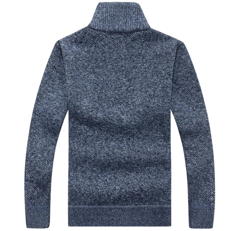 Herre striktrøje med halv lynlås og lange ærmer – slim fit sweater til hverdag – Tavrion