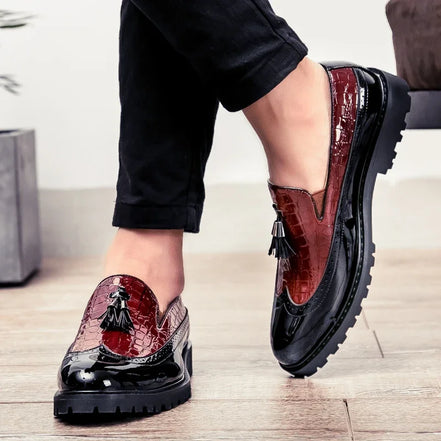 Varento Herresko Slip-On med Rund Tå og Gummisål
