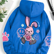 Unisex hættetrøje med moderne print – blød fleece sweatshirt