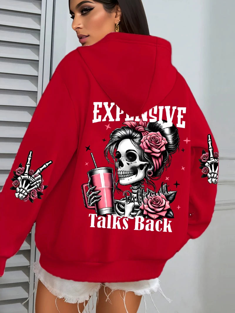 Expensive Talks hættetrøje – unisex sweatshirt med tryk