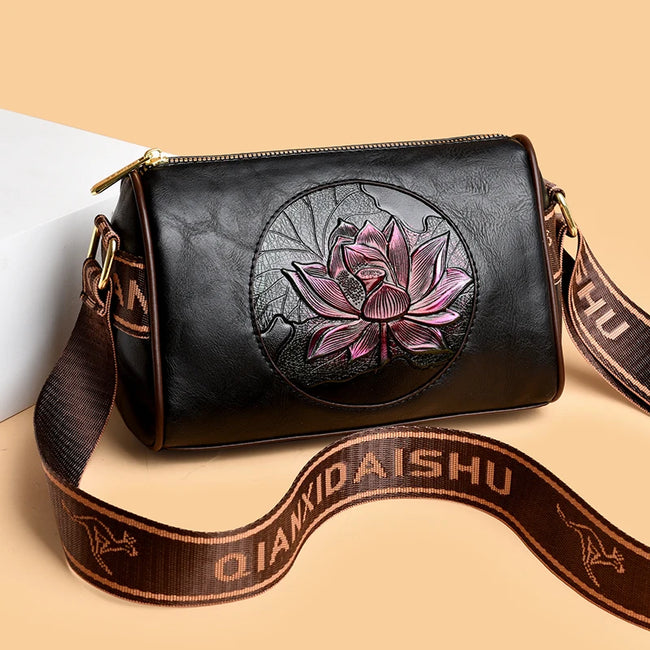 Floria Soft PU Crossbody Taske med Blomstermønster