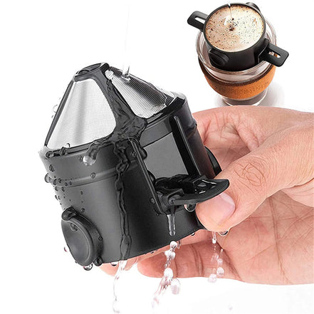 FoldBrew RVS Kaffefilter – Sammenklappelig Håndfilter i Rustfrit Stål