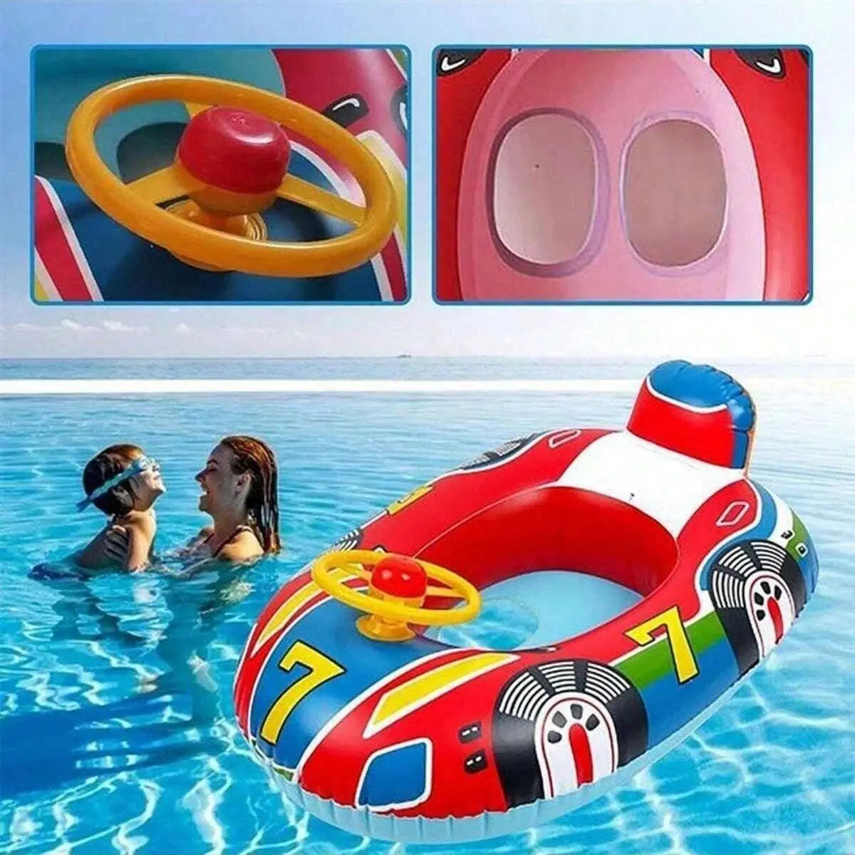 SplashRide nafukovací plavecký kruh – dětský kruh s designem auta