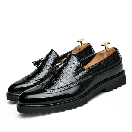 Varento Herresko Slip-On med Rund Tå og Gummisål