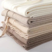 Pure Wool bukser til kvinder – højtaljede, strikkede uldbukser med brede ben