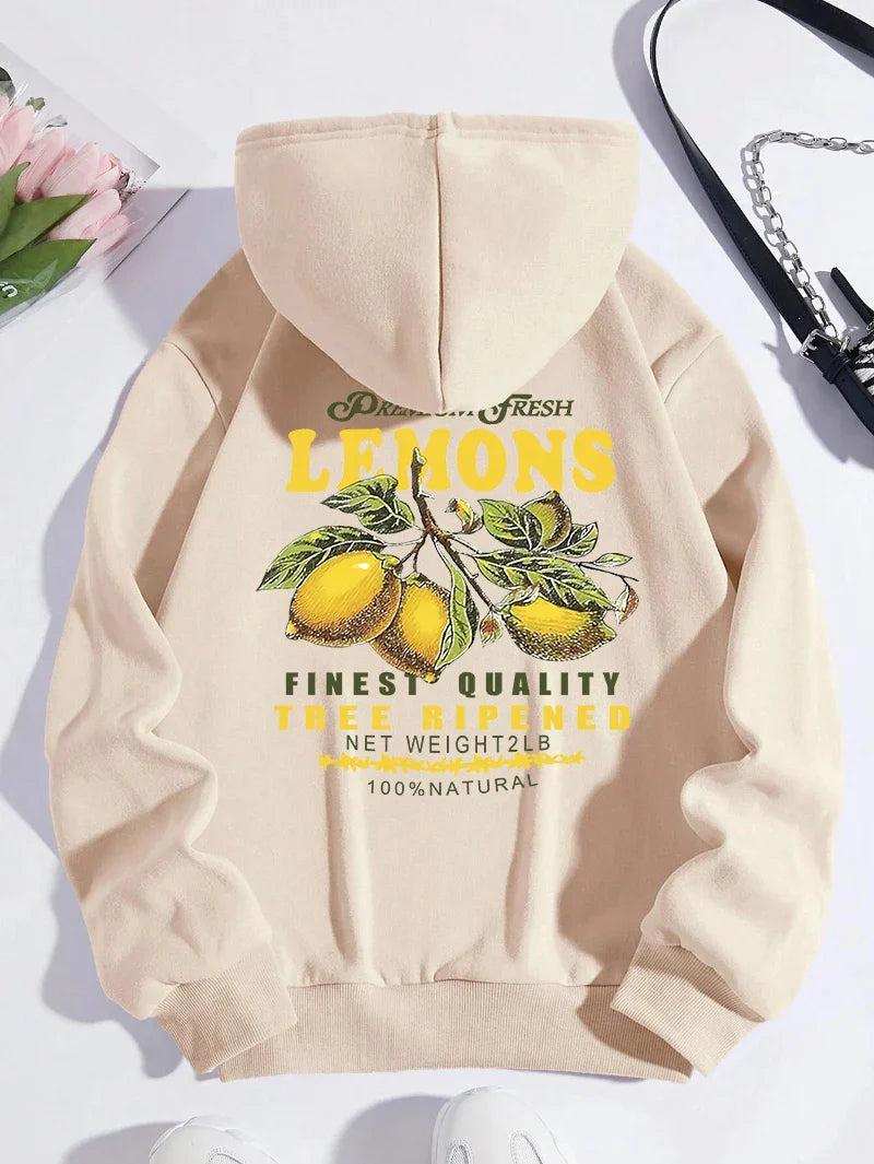 Lemon Hoodie med citronprint