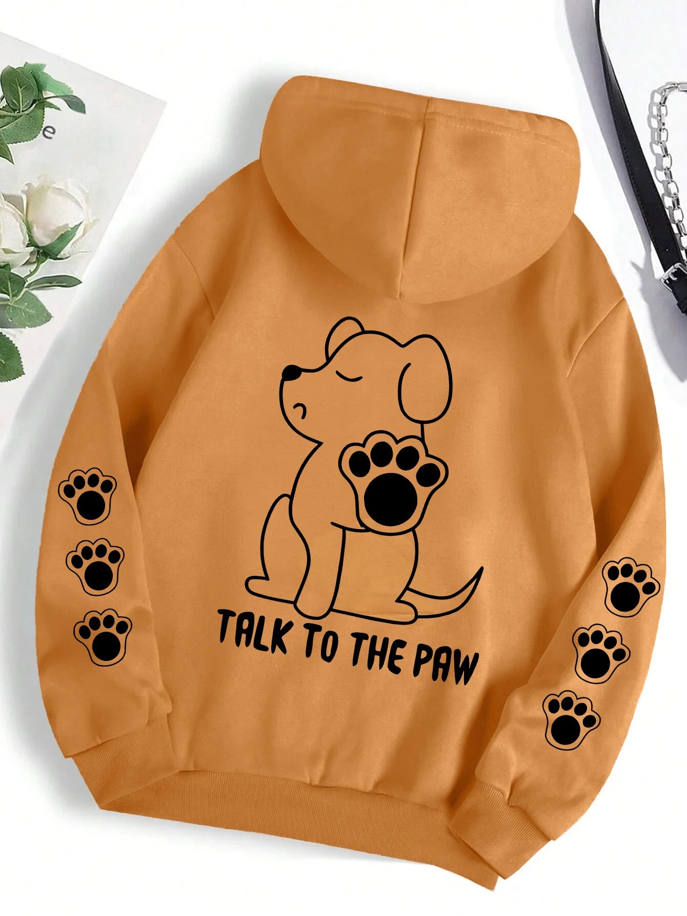 Talk To The Paw hættetrøje – varm fleece unisex trøje med hundeprint