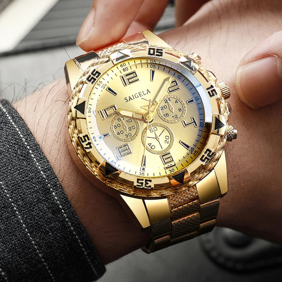 Norvex Chrono armbåndsur i rustfrit stål med analog visning