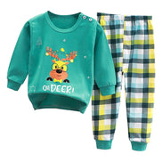 Uniro børnepyjamas – Unisex sæt med print til efterår og indendørs brug