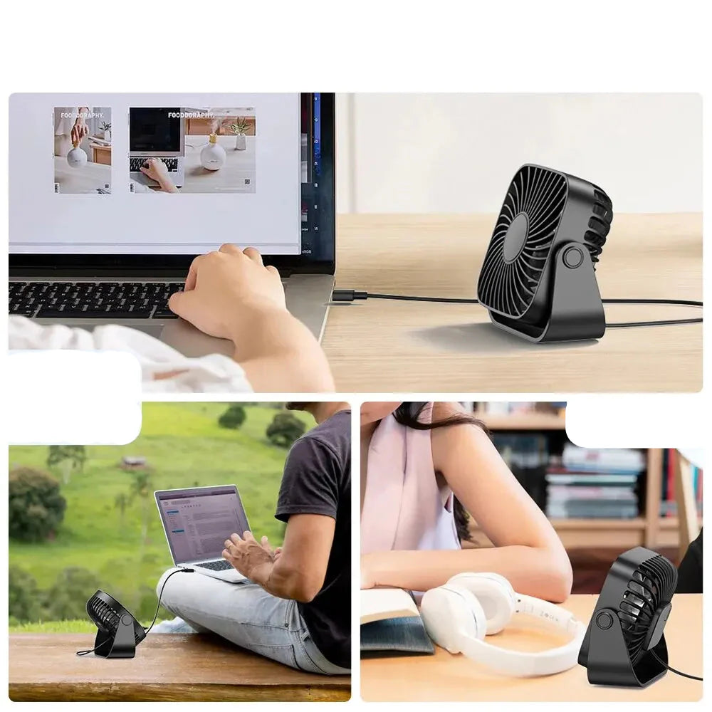 Wentylator biurkowy USB z regulacją 360° i 3 prędkościami – AeroSphere