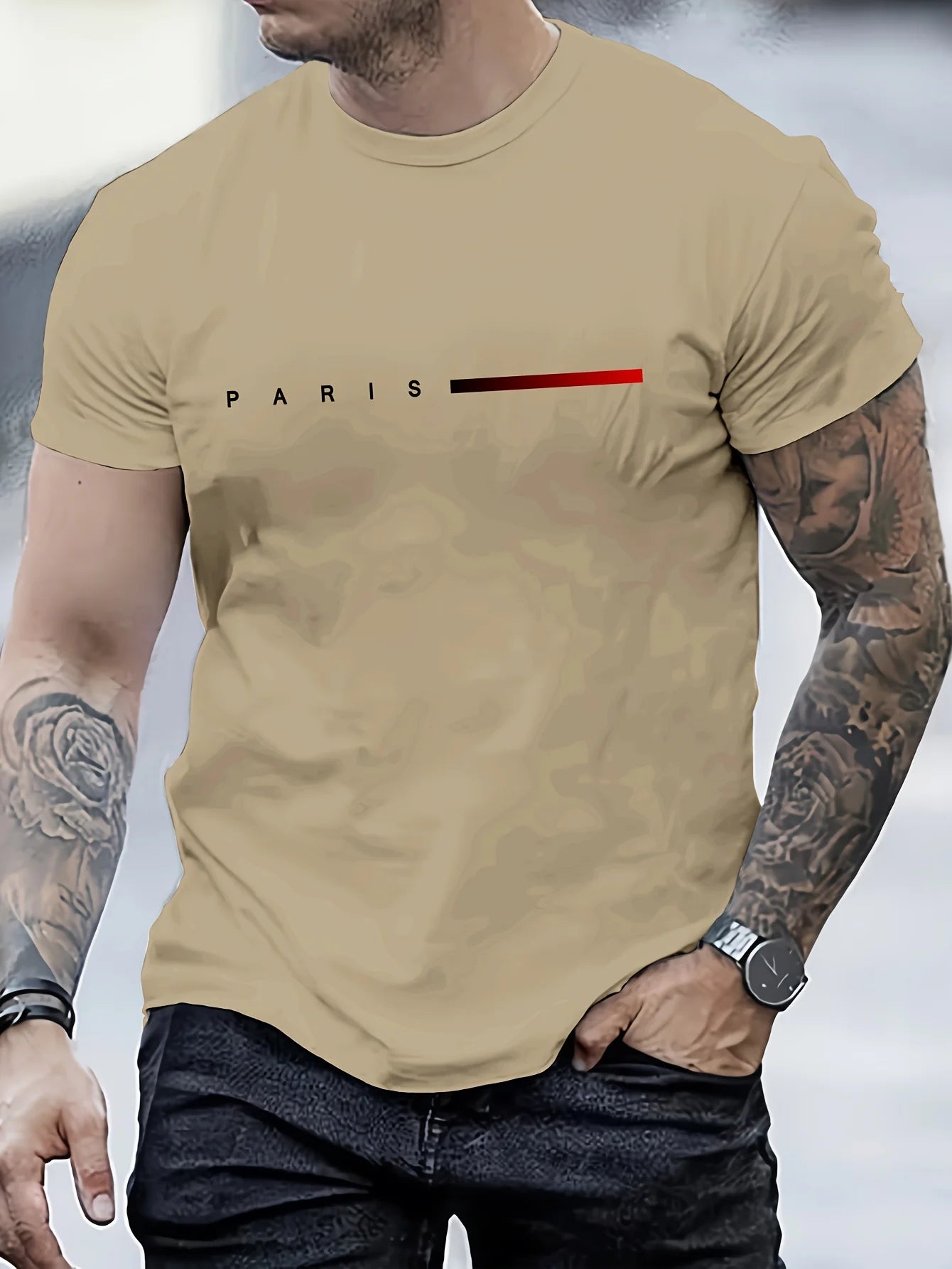 Lorvian T-shirt herre kortærmet bomuld rund hals print