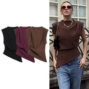 Elvara dame top – asymmetrisk one-shoulder top med drapering