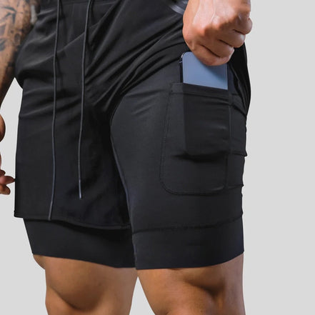 Axton 2-i-1 sportsshorts – let design med inderlag
