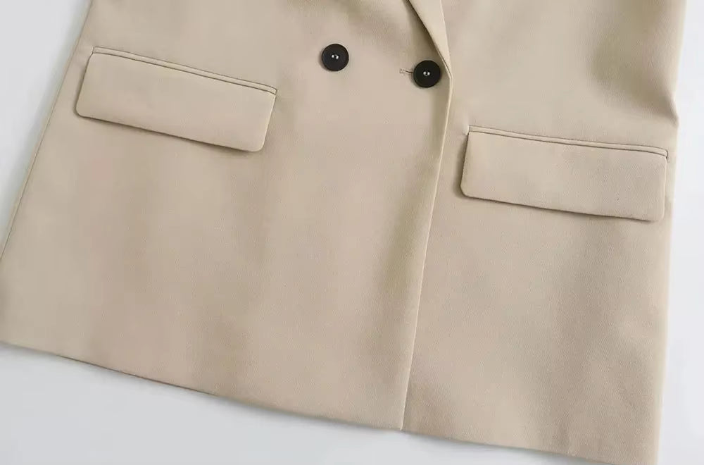 Catrina Dobbeltknappet Blazer – Klassisk Jakke med Lommer