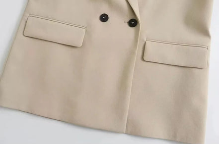 Catrina Dobbeltknappet Blazer – Klassisk Jakke med Lommer