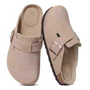 Corvelis Unisex Clogs i Ruskind med Korkfodseng