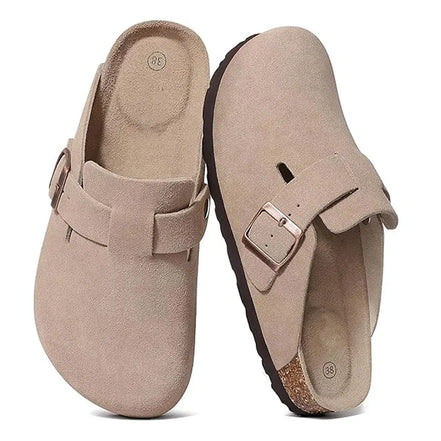Corvelis Unisex Clogs i Ruskind med Korkfodseng