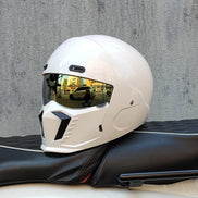Unisex motorcykelhjelm med visir og full face design – hjelm til motorcykel og scooter – Nexorix