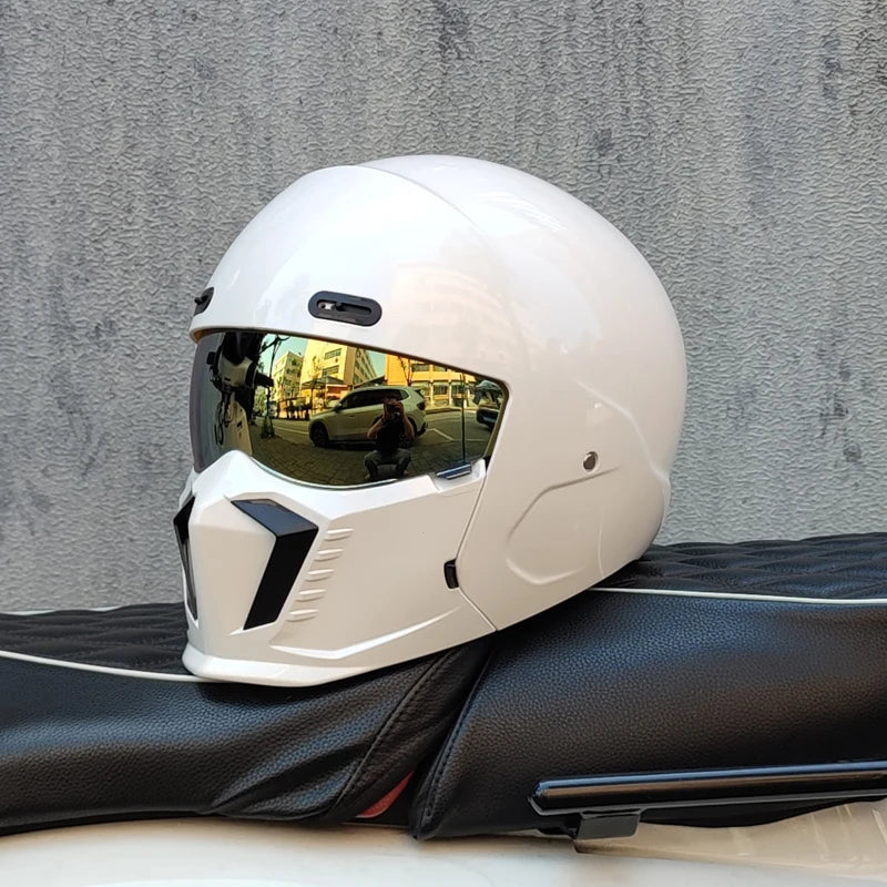 Unisex motorcykelhjelm med visir og full face design – hjelm til motorcykel og scooter – Nexorix