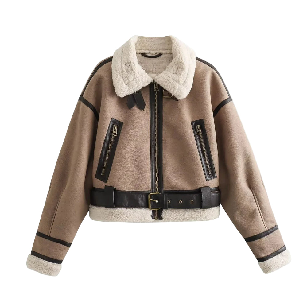 Ravona jakke til kvinder – kort foret jakke med lynlås og krave