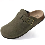 Corvelis Unisex Clogs i Ruskind med Korkfodseng