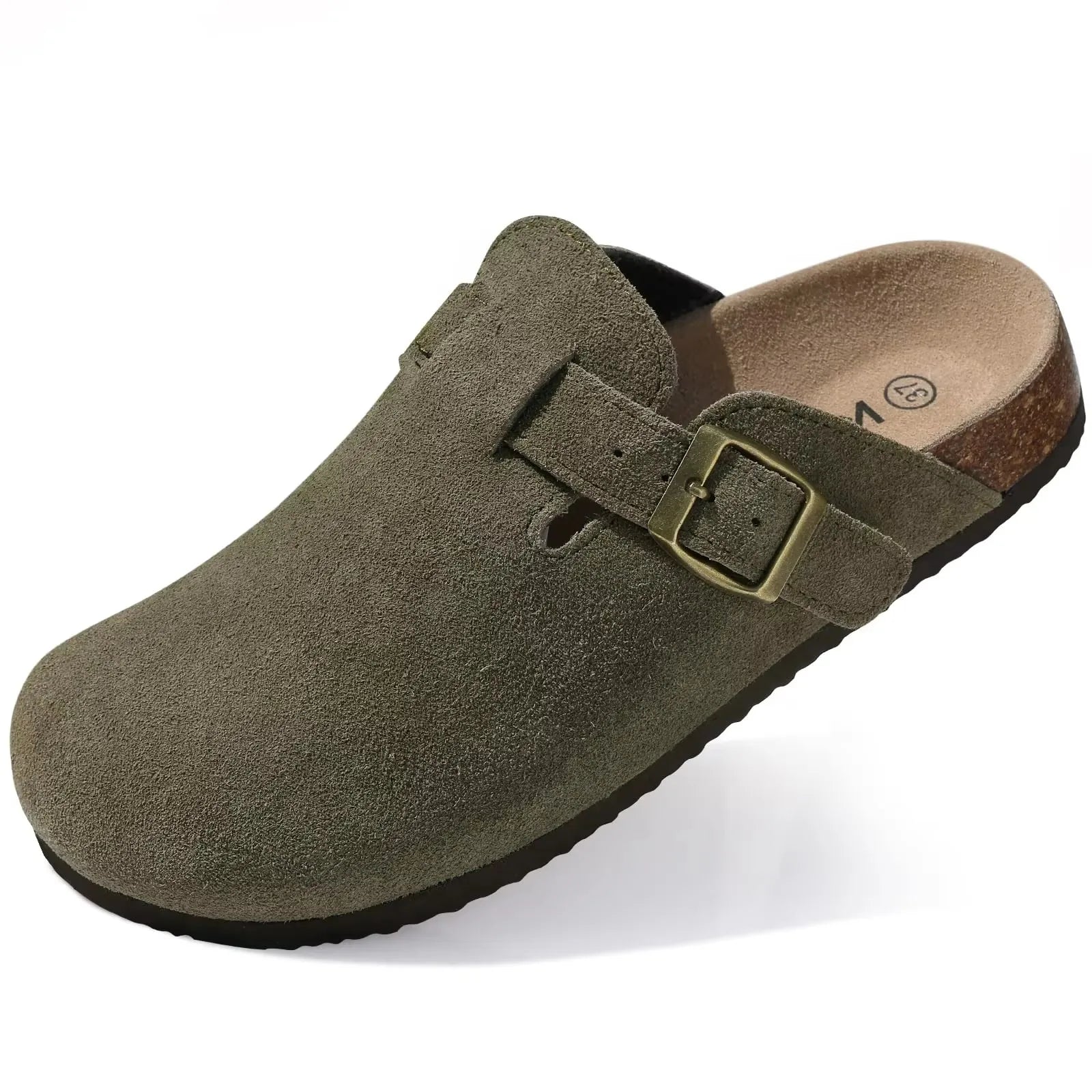 Corvelis Unisex Clogs i Ruskind med Korkfodseng