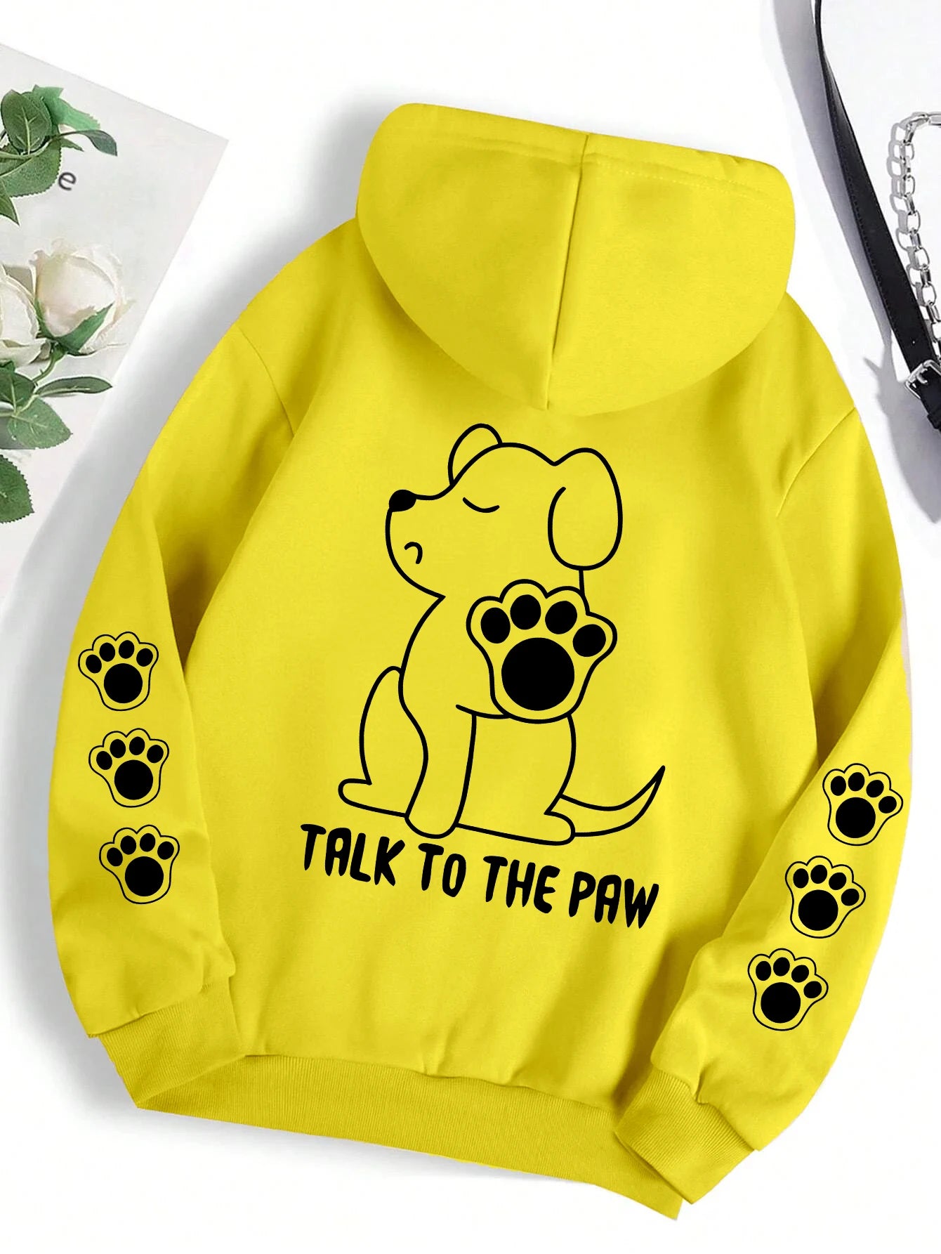 Talk To The Paw hættetrøje – varm fleece unisex trøje med hundeprint